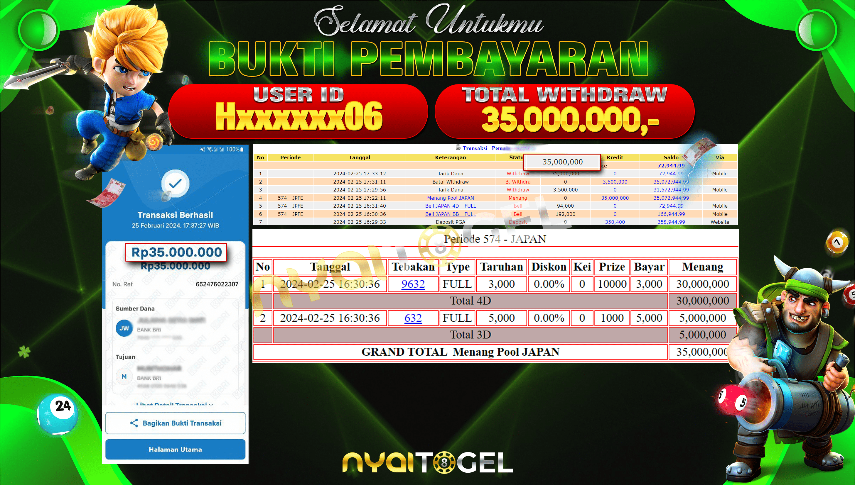 NYAITOGEL Bukti Jackpot Togel Di Pasaran Jepan Rp.35.000.000,-